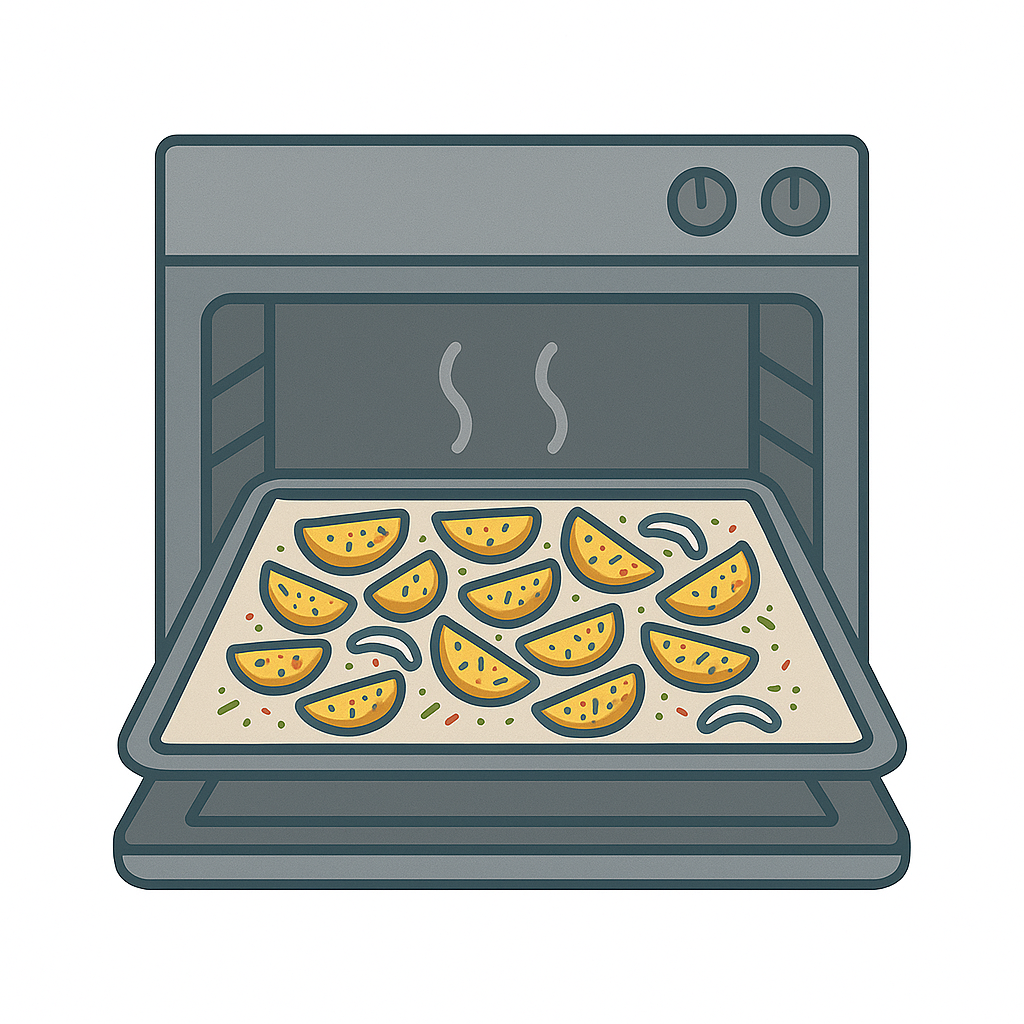 homemade roasted potato wedges with organic oil