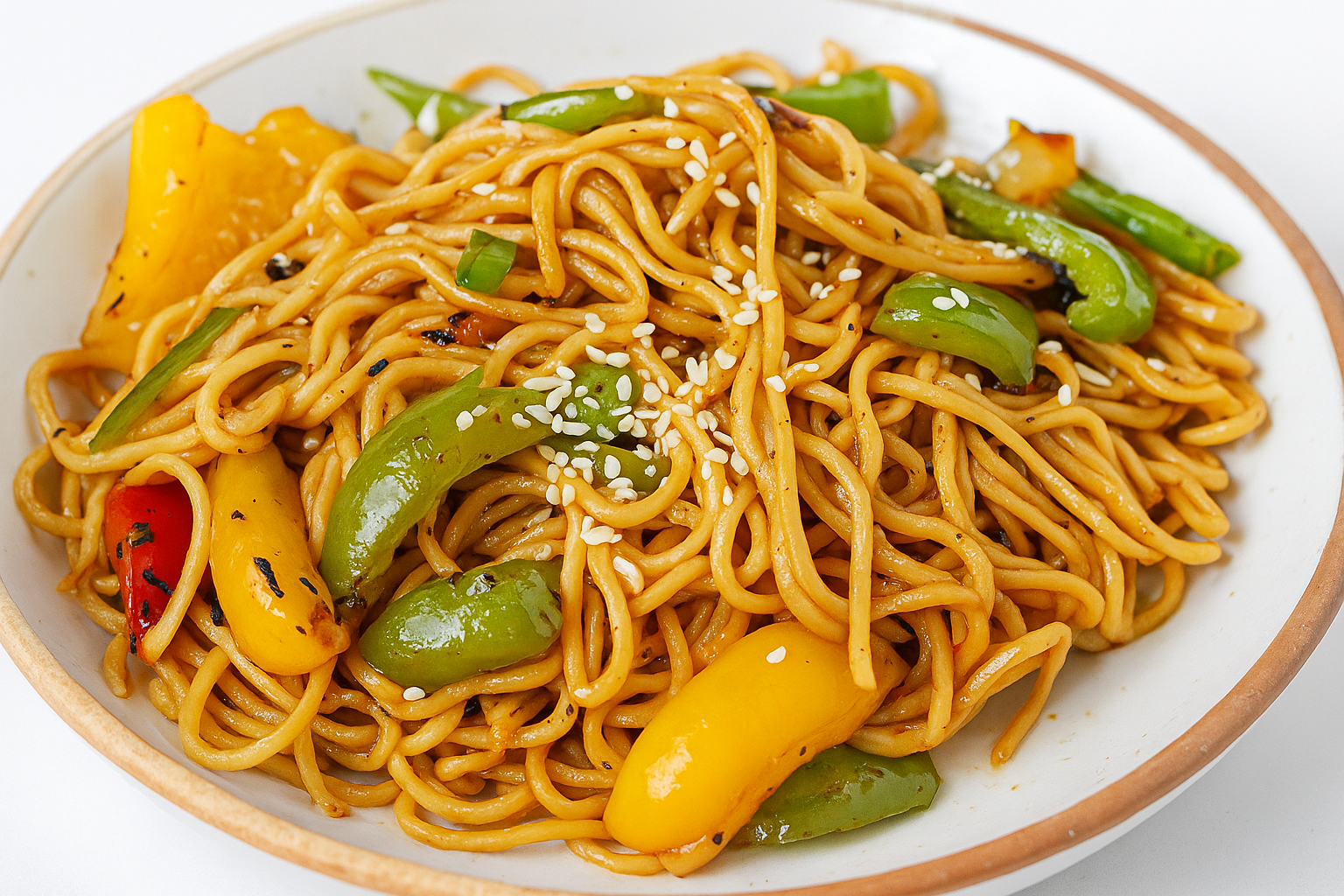 tasty garlic noodles made with sesame oil
